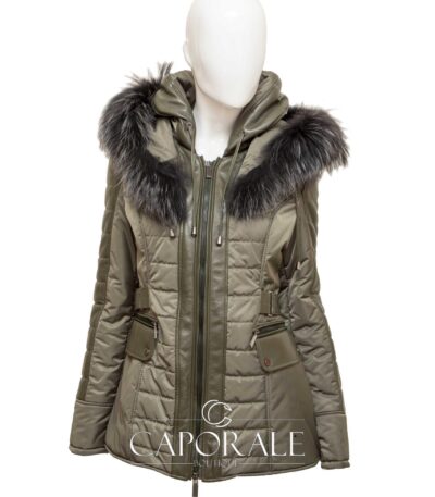 Giubbotto donna vera pelle Made in Italy verde