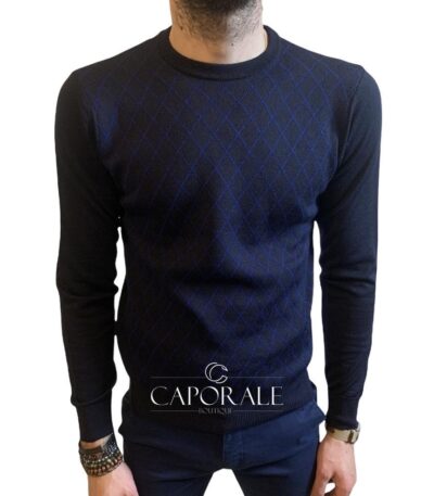Maglioncino uomo Roberto Cavalli blu/nero