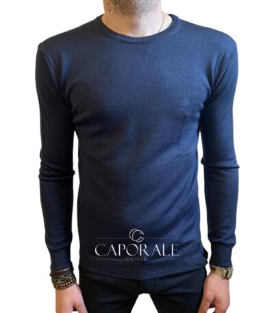 Maglione lana Roberto Cavalli HSM616 blu
