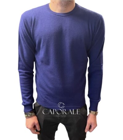 Maglione Malo cashmere F1C02-E0709 blu elettrico
