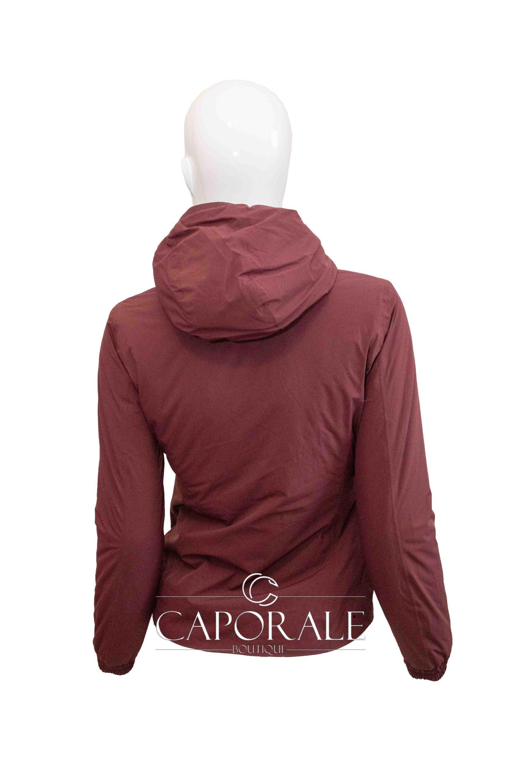 Piumino donna double face K-way K00A3I0 bordeaux/nero