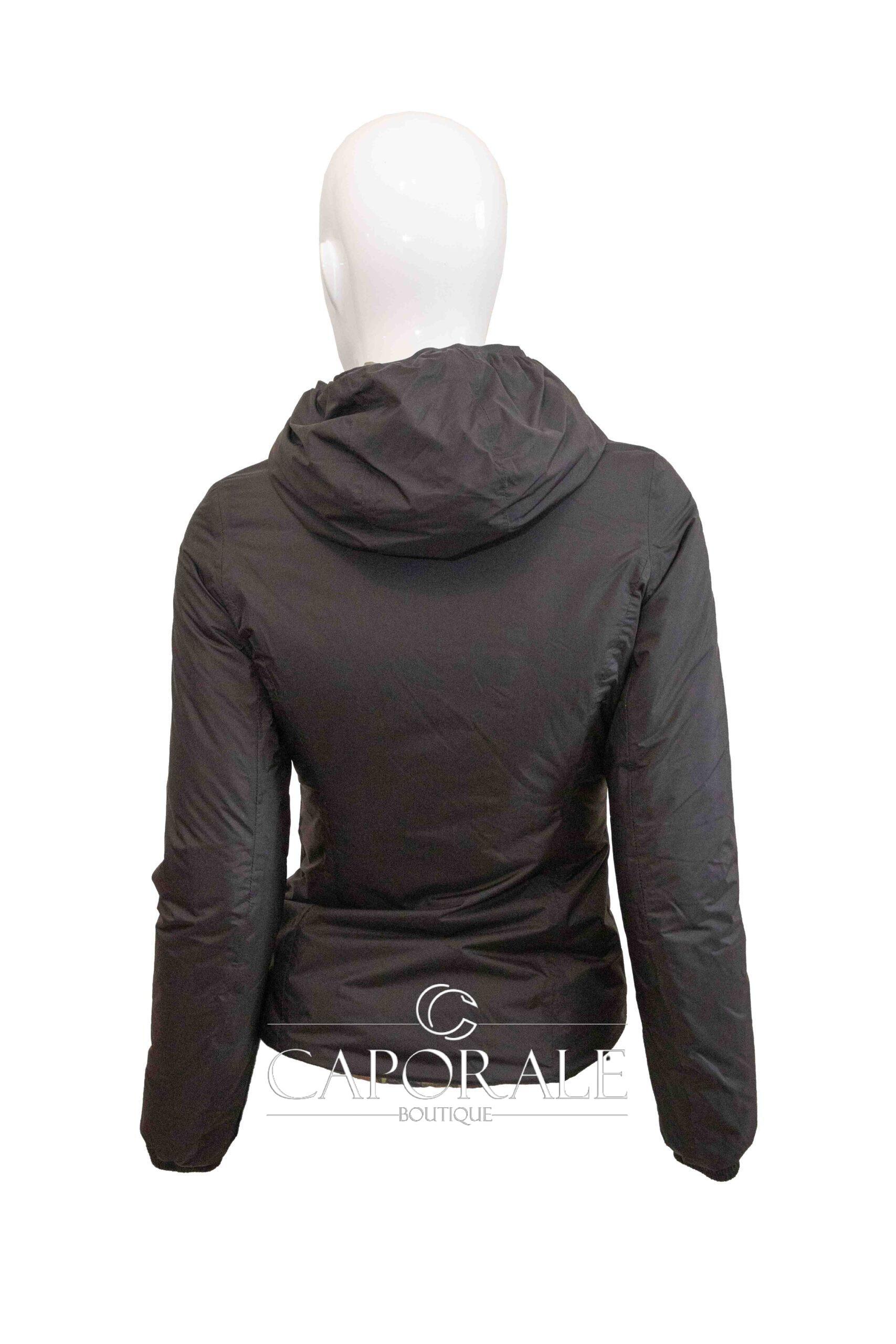 Piumino donna double face K-way K00A3I0 bordeaux/nero