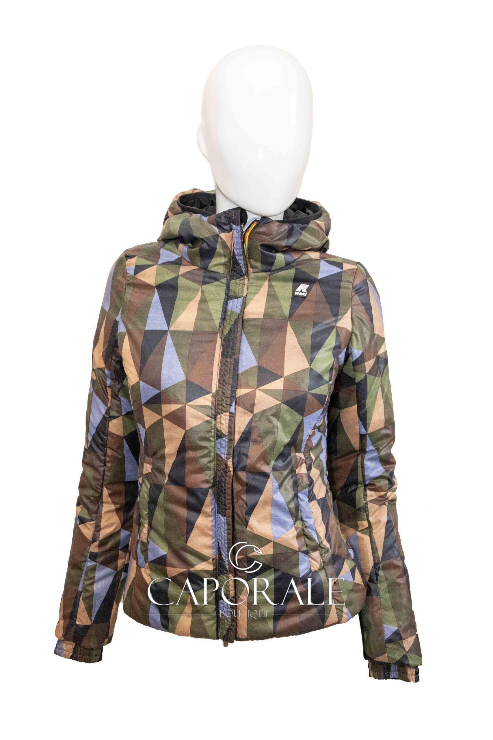 Piumino donna double face K-way K00A3I0 bordeaux/nero