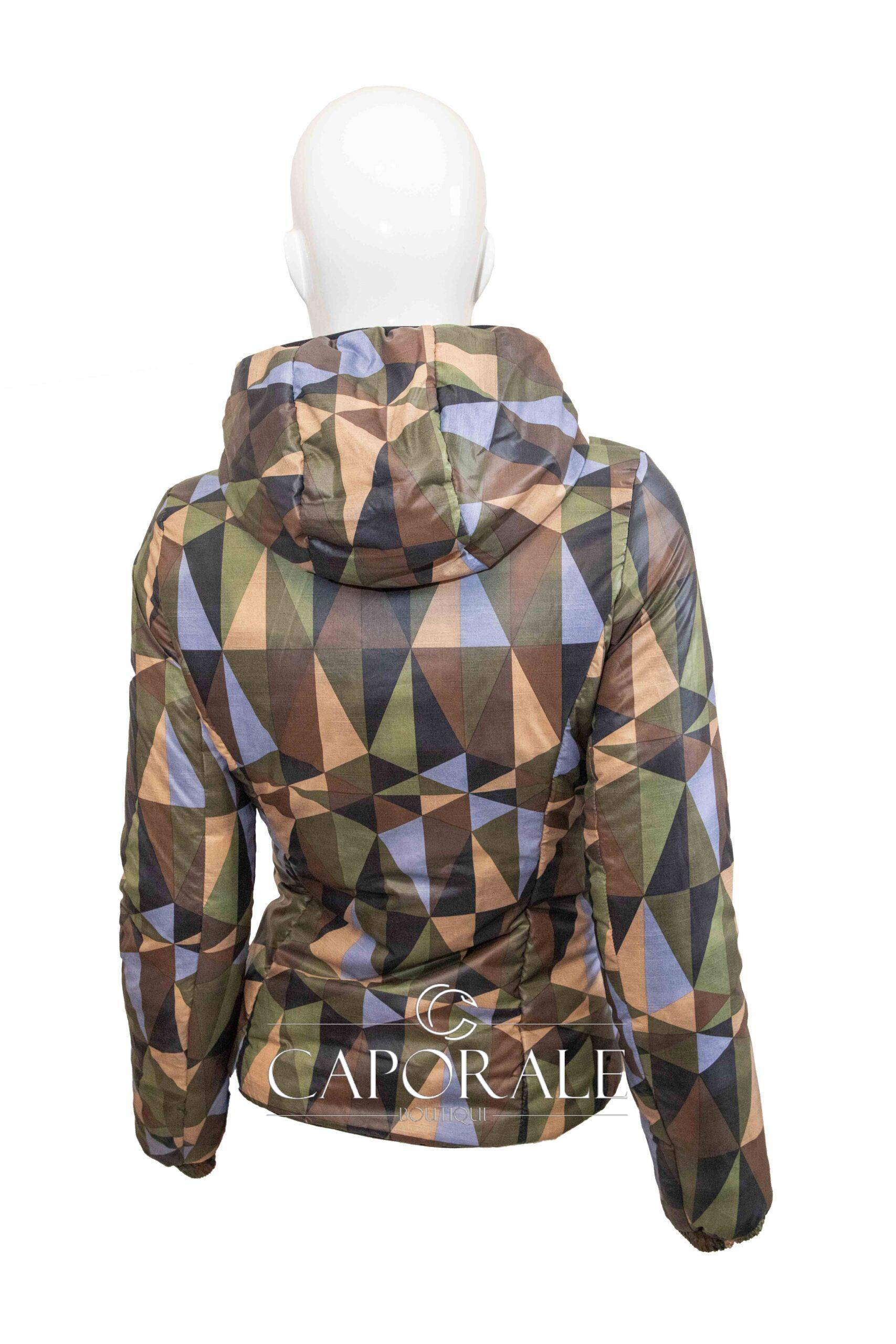 Piumino donna double face K-way K00A3I0 bordeaux/nero