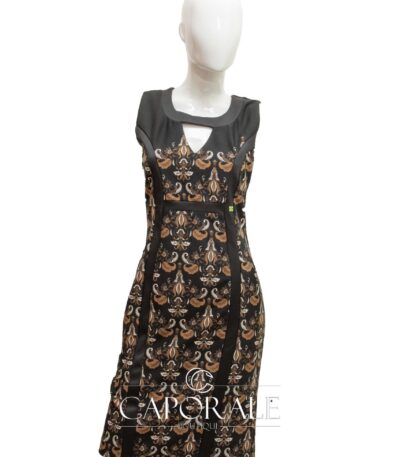 Abito donna Cannella 83666 nero fantasia