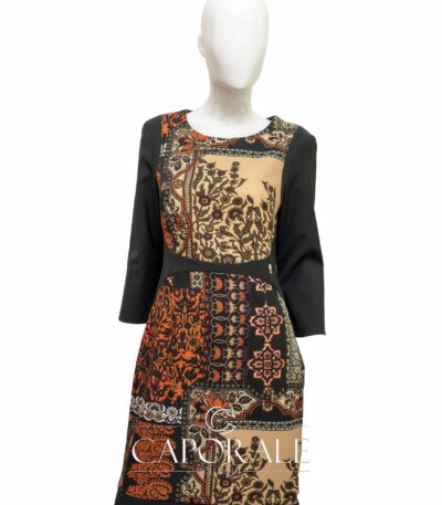 Abito donna Cannella 98378 nero fantasia