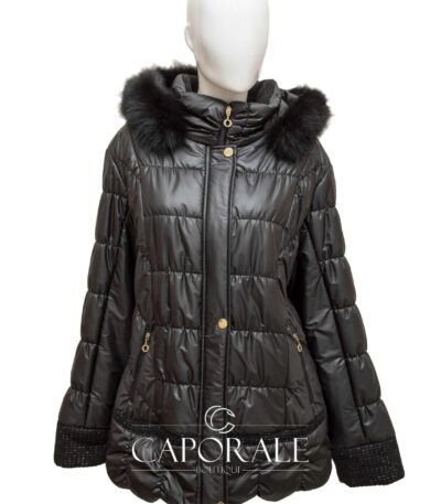 Giubbotto donna Made in Italy nero/beige