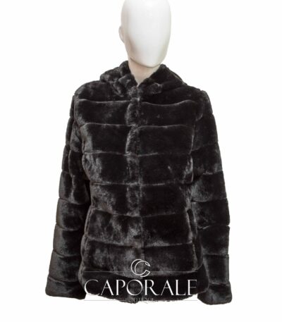 Pelliccia donna reversibile Riva fashion V360005 nero