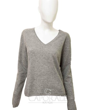 Maglione donna cashmere Made in Italy grigio