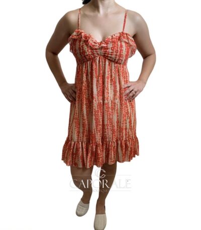 Abito Donna Toy G Erro Georgette RH3 612G94949 Rosso/Giallo