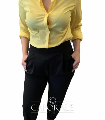 Camicia Donna Blugaya Giallo/ Bianco