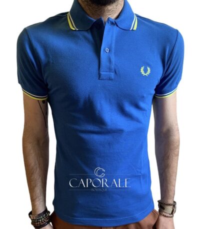 Polo Uomo Fred Perry Piquet Stretch Blu Elettrico
