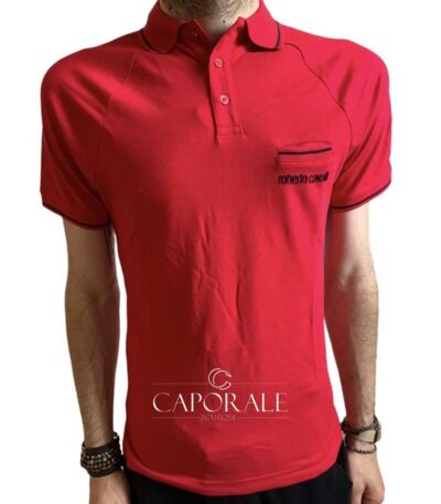 Polo Uomo Roberto Cavalli Rosso GST681AX516