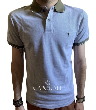 Polo Uomo Tru-Trussardi Jersey Grigio/Verde