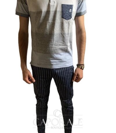 Polo Uomo Velablu Bianca Fantasia 100% cotone filo di scozia