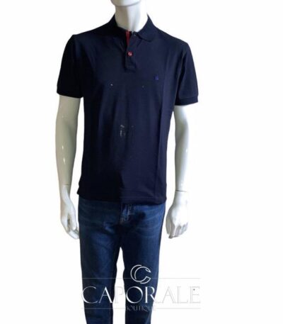Polo Uomo Velablu Blu Notte 100% cotone Filo di Scozia