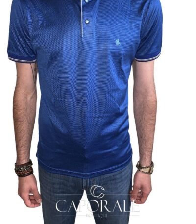 Polo Uomo Velablu Blu Ocean 100% cotone Filo di Scozia