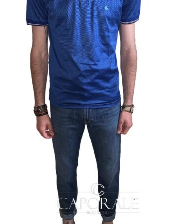 Polo Uomo Velablu Blu Ocean 100% cotone Filo di Scozia