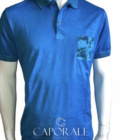 Polo Uomo Velablu Celeste 100% cotone filo di Scozia