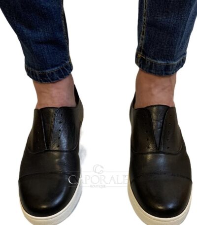 Scarpe Uomo Made In Italy senza laccio Blu