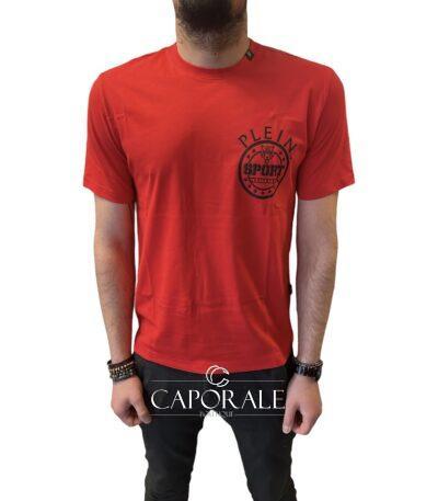 T-Shirt Uomo Philipp Plein Sport Tips124 Bianco/Rosso